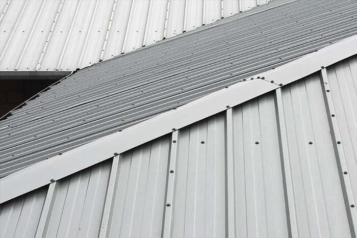 Standing-seam metal roof, aerial view