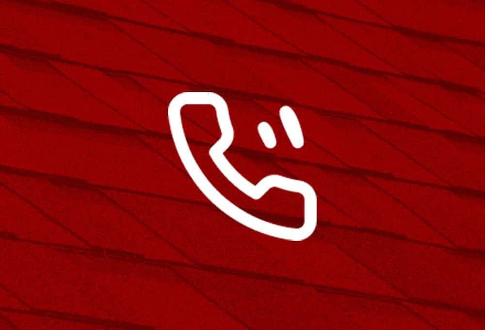 Call icon on a red shingle background