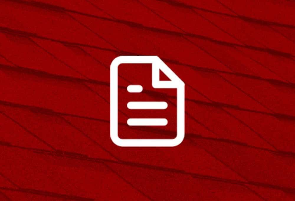 Estimate icon on a red shingle background
