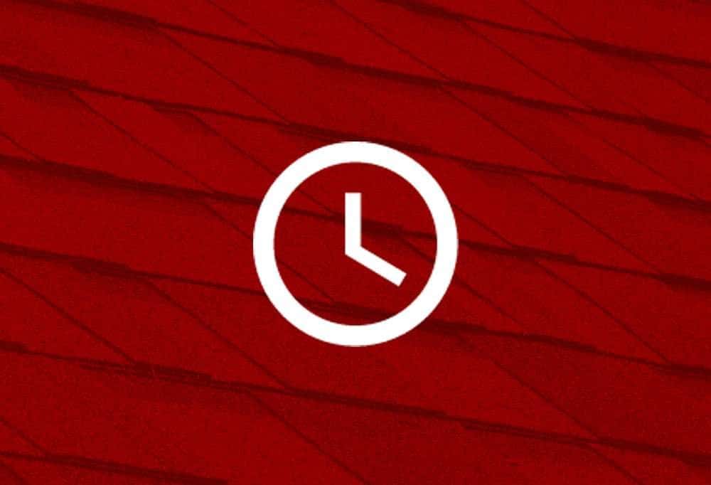 Schedule icon on a red shingle background